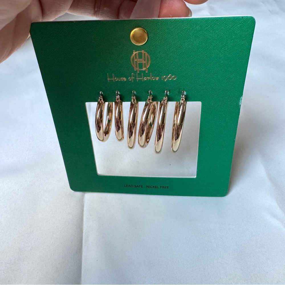 House of Harlow gold tone earrings